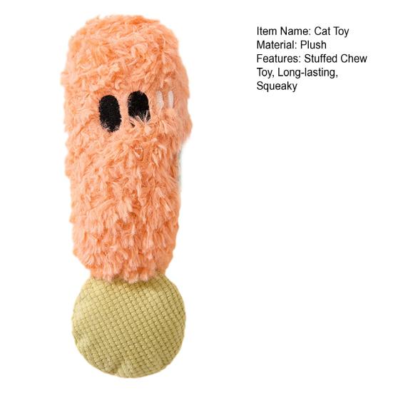Plush Cat Chew Toy Squeaky Stuffed Microphone Kitten Teething Toy Cat Kicker Toy for Indoor Cats Solo Entertainment