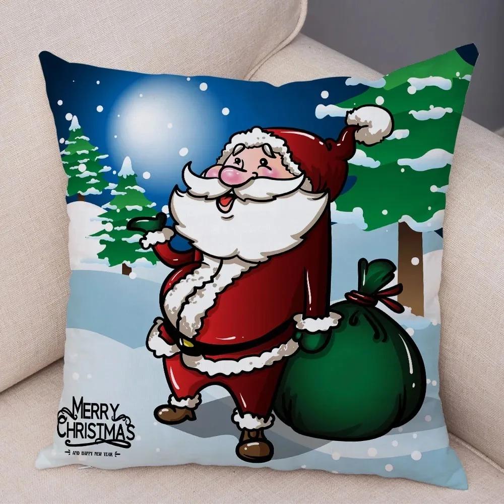 Christmas Themed Pillowcases Car Accessories Office Santa Claus Living Room Sofa Home Pillowcases