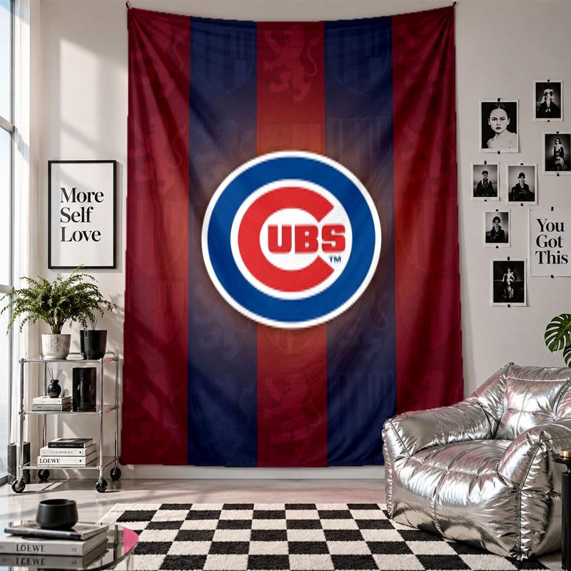 Chicago Cubs Wall Tapestry Home Decor Wall Hanging Cloth for Bedroom Living Room Background