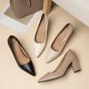 Female Heels Women Shoes Chunky Heel Women Pumps Office Ladies Working Shoes Solid Pointed Toe Dress Shoes Spring Autumn WSH4845
