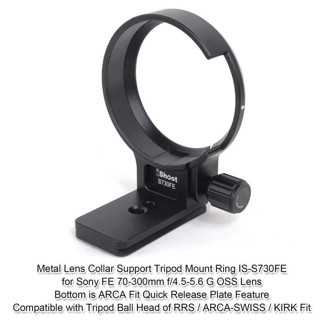 Tripod mount lens support tripod mount ring for the Sony G OSS telephoto zoom lens with quick release plate on the bottom and and screw holes ring,