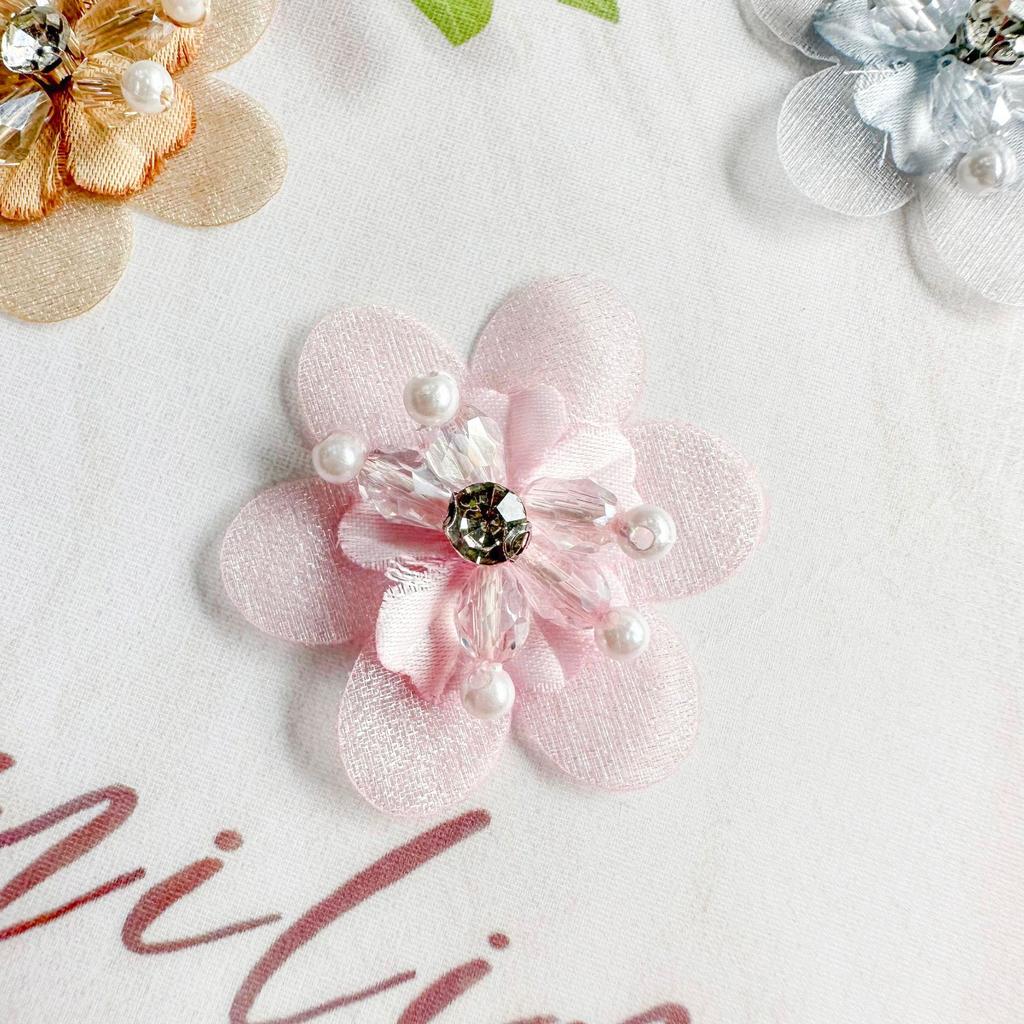 Handmade Crystal Yarn Flowers, Three-Dimensional Flower Beads, Creative Diy Processing Accessories For Wedding Dress Headgear