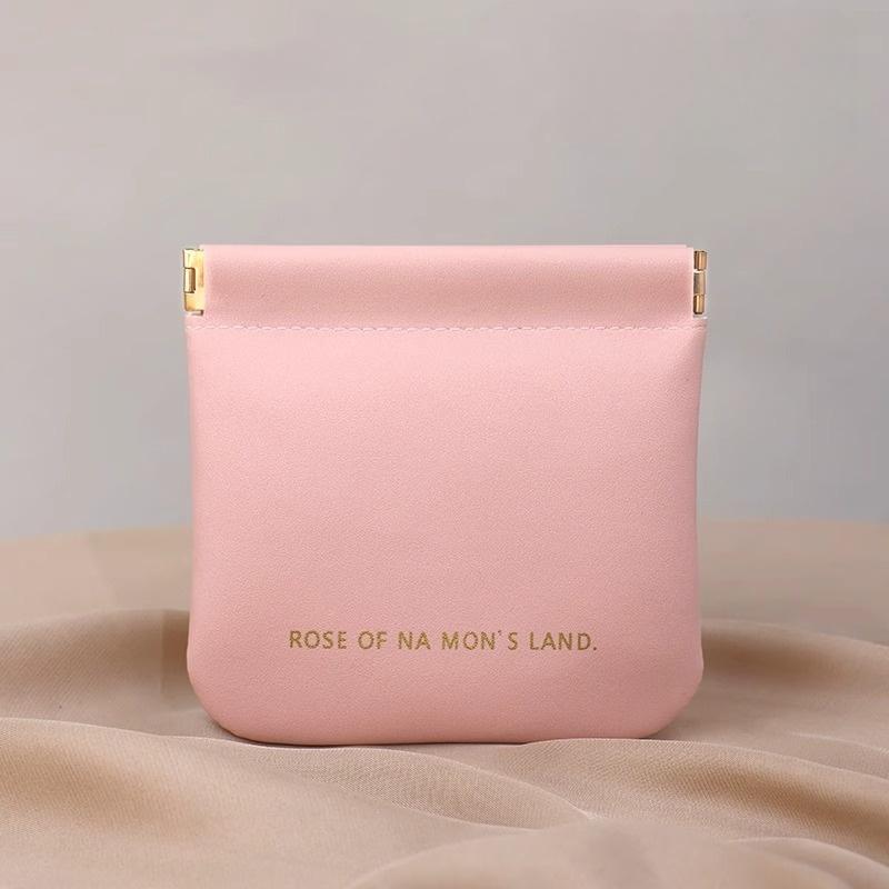 Storage Bag with Automatic Closing Function Wired Headphone Storage Bag PU Coin Purse Mini Portable Lipstick and Makeup Bag