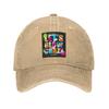 Let's Glow Crazy Neon Party Light Rave Washed Denim Cap Casual Baseball Caps Adjustable Hat Summer Unisex Baseball Hats