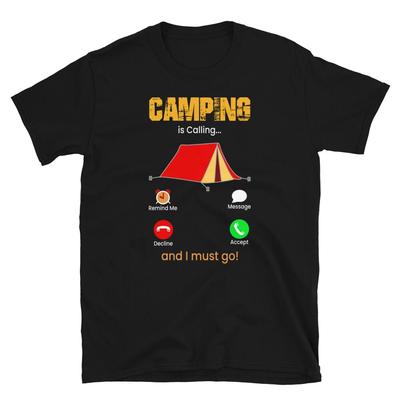 Camping ruft Vintage Design Camping Scherz T-Shirt