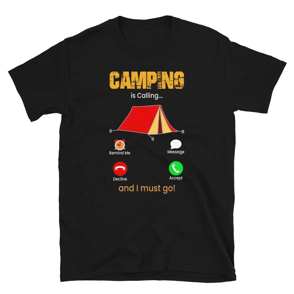 Camping Is Calling Vintage Design Camping Novelty T-Shirt XL
