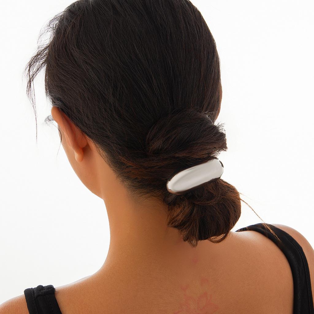 Personalized alloy smooth elastic hair band female, versatile cold wind geometric square headdress hair accessories