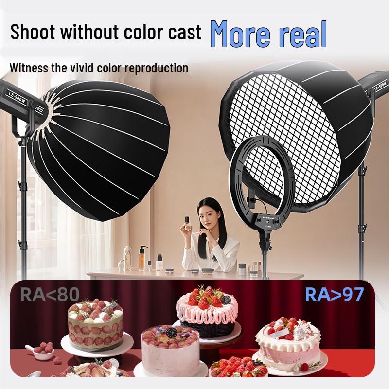 LATZZ 500W COB Bi-Color LED Video Light for Live Stream & Photography