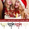 Happy New Year Acrylic Cake Plaque Silver Black Simple Shower Accessories Tools Dessert Baby Decor Cake Design Toppers Acry E0T0