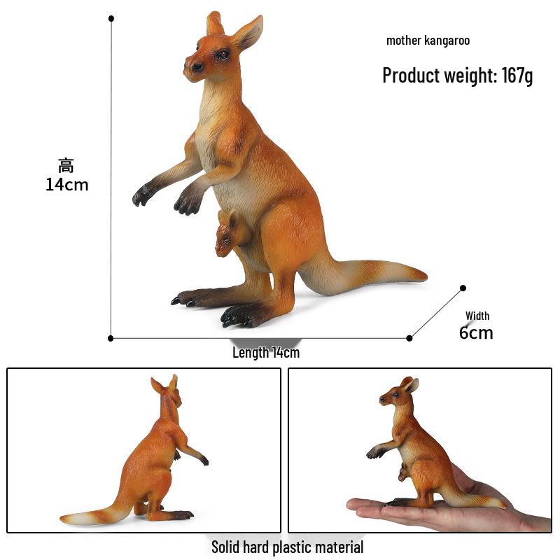 Wild Safari Animal Figurines: Giraffe, Elephant, Rhinoceros, Brown Bear, Tiger, Lion, Leopard, Hippopotamus - Solid Cognitive Toys