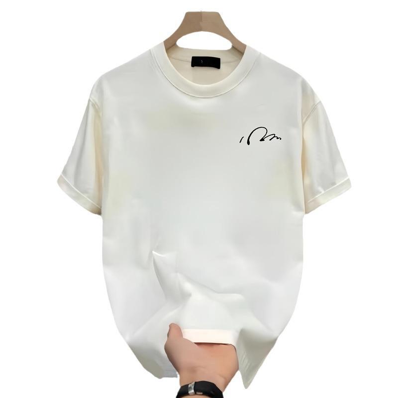 Pure Cotton Men's Casual Round Neck T-Shirt - Loose Fit, Short Sleeve, Summer Trend