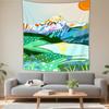 Boho Chic Wall Tapestry With Moon Phase Floral Starry Sky Design Bedroom Yoga Studio Decor