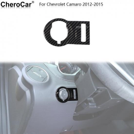Headlight Switch Knob Cover Trim Interior for Chevrolet Camaro 12-15 Carbon Fibe