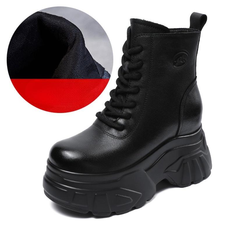 Retro Thick-soled Boots for Women, Fall and Winter Shoes, Inner Heightening Shoes, Short Boots
