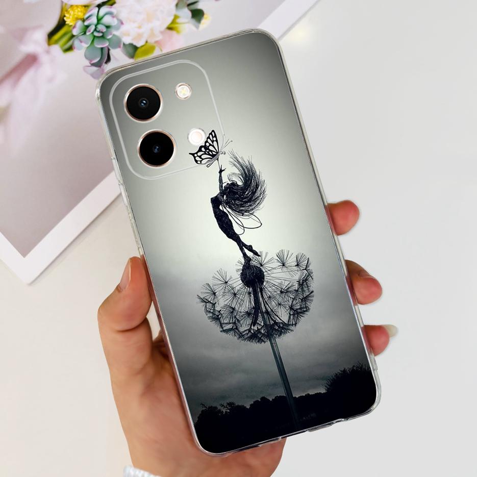 For Vivo Y28 4G Case V2352 Cute Cat Panda Painted Cover Soft Silicone Phone Case For Vivo Y28 Y 28 VivoY28 4G Funda 6.68'' Coque