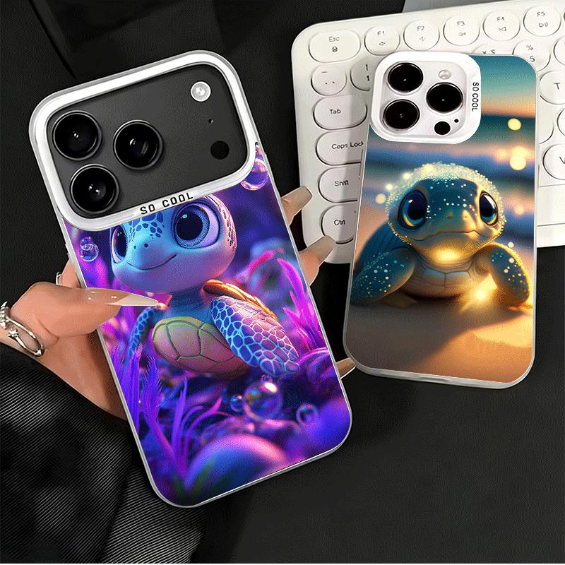 Cartoon Ocean Sea Turtle Shockproof Phone Case for iPhone 17 Air 16 16E 15 Pro Max 14 Plus 13 Mini 12 Back Cover Anti Fall Funda