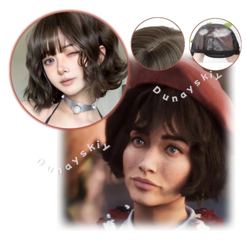 Game Clair Obscur Expedition 33 Sophie Cosplay Costume Wig Hat Necklace Red Skirt White Polka-dotted Shirt For Women Girls XS