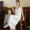 Suspender Nightdress Women's Summer High-end Temperament Lace French Long Pajama Skirt with Chest Pad Can Be Worn Outside Loungewear Cotton