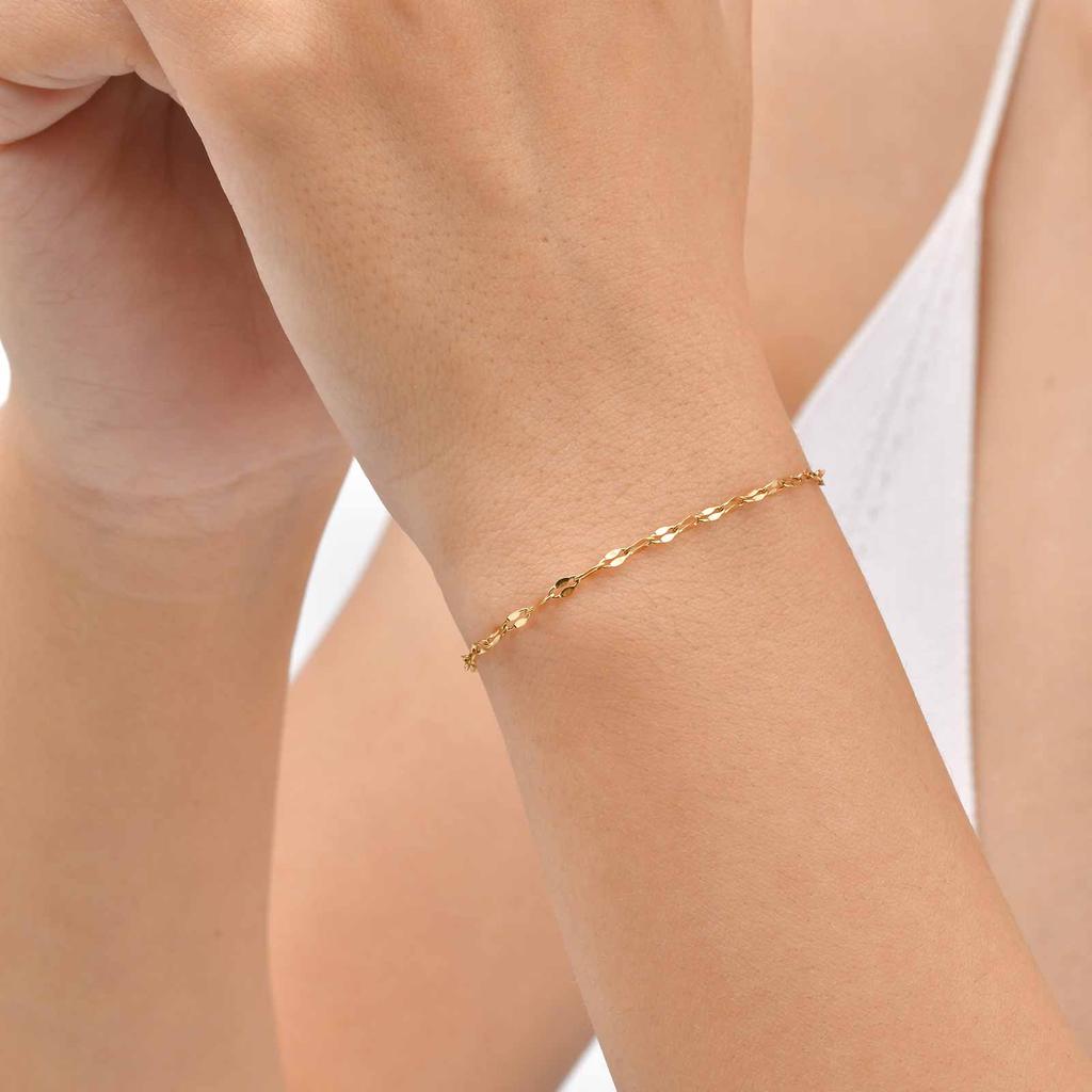 Gold Plated Thin Chain Bracelets for Women Stack, Cuff Bangle Bracelet Waterproof Jewelry Wholesale Dropshipping