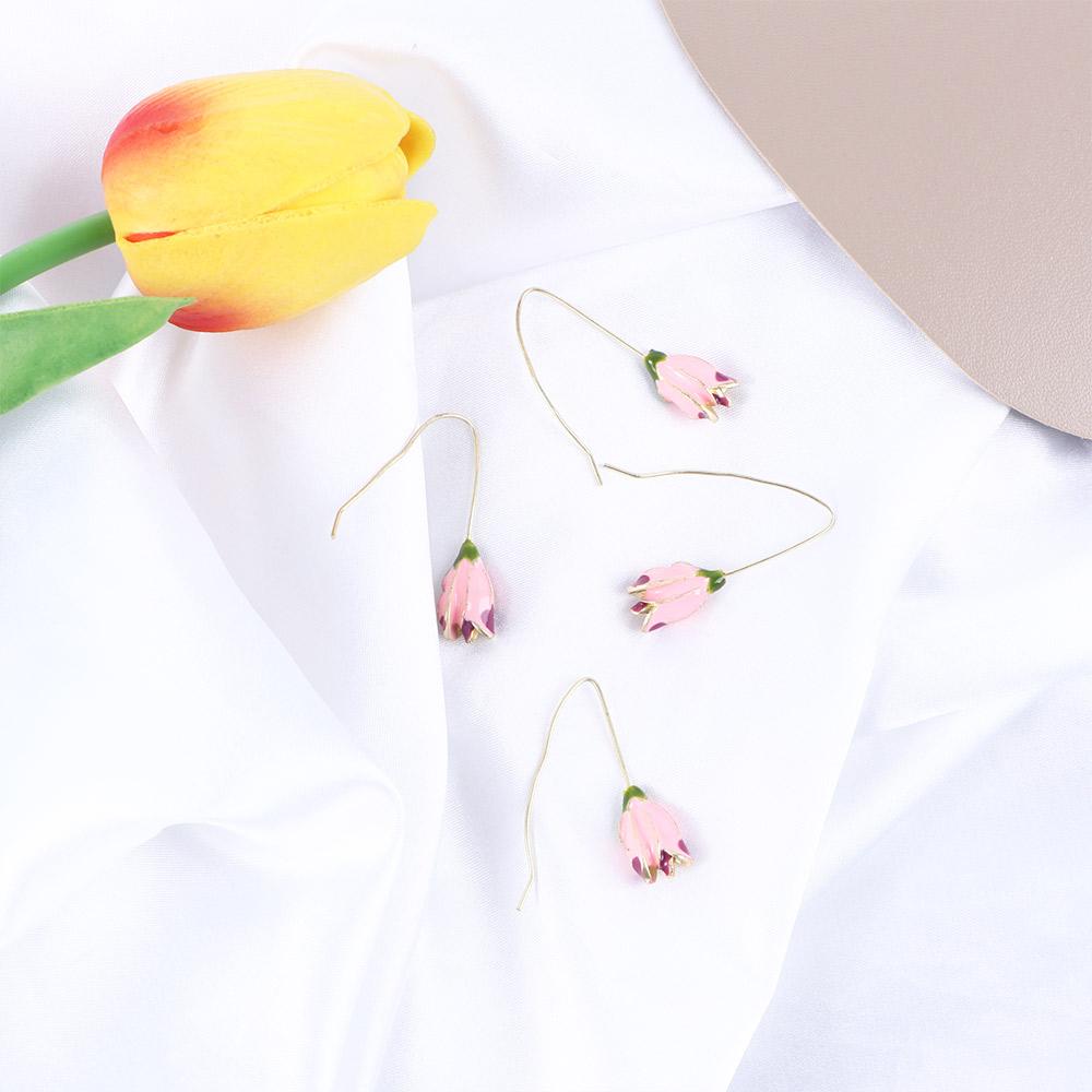 Dangle Wedding Ear Jewelry Tulip Earrings Women's Earrings Long Hook Earrings Korean Style Earrings
