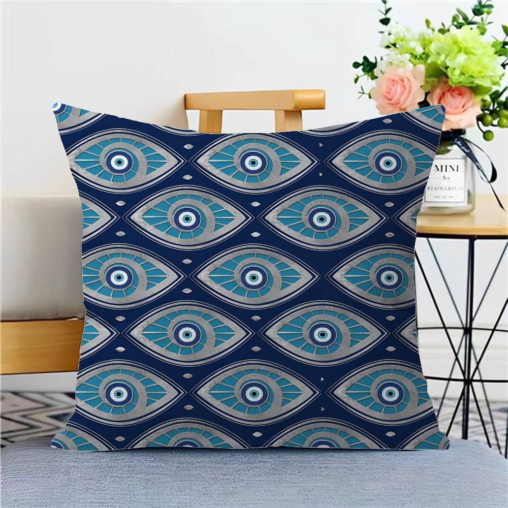 Funny Lucky Evil Eye Pillow Cover Sofa Cushion Cover Home Room Decoration Children Gift