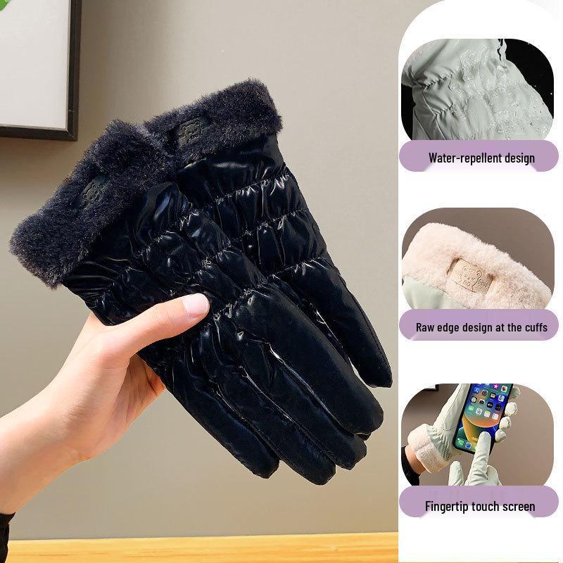 

Женские зимние велосипедные перчатки - Теплые, Милые, Сенсорные, Флисовая подкладка, Ветрозащитные, Утепленные для холодной погоды One Size