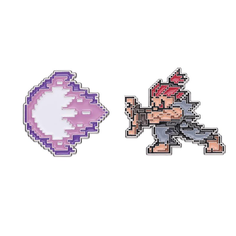 Childhood Arcade Pixel Game Peripheral Enamel Pins Custom Personalized Creative Brooches Lapel Badges Jewelry Gift for Kids