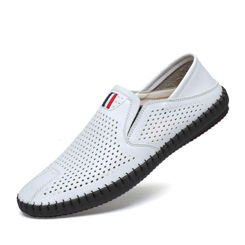 Newest Genuine Leather Men'S Loafers Fashion Handmade Moccasins Soft Casual Shoes Men Luxury Flats Slip On Breathable Man Boat Shoe