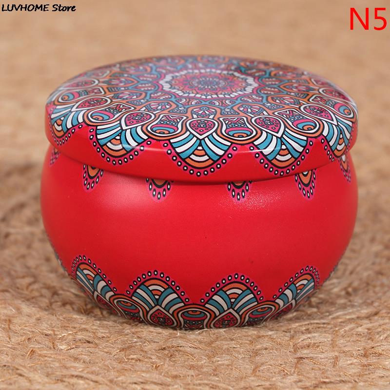 Retro Luxury Candle Jars Holder Storage Case Empty Tin Box Round Container with Lid Small Diy Candle Making Wedding Sweet Gifts