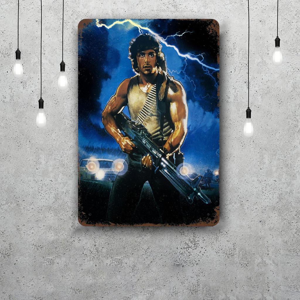sylvester stallone Decor Poster Vintage Tin Sign Metal Sign Decorative Plaque for Pub Bar Man Cave Club Wall Decoration