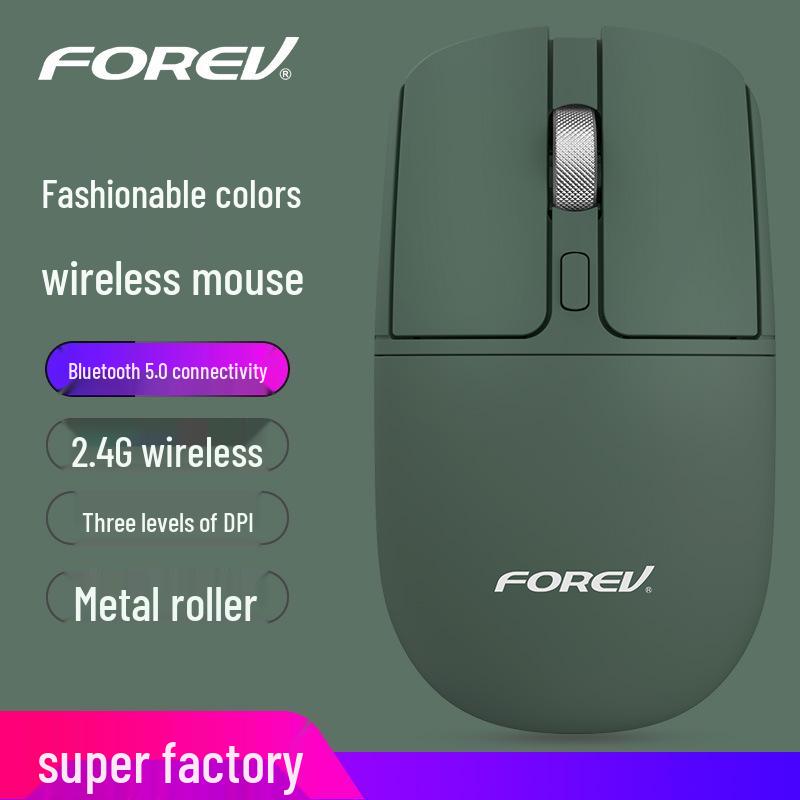 FV-386 Dual Mode Silent Metal Mouse: Wireless 2.4G + Bluetooth for Laptop/Desktop