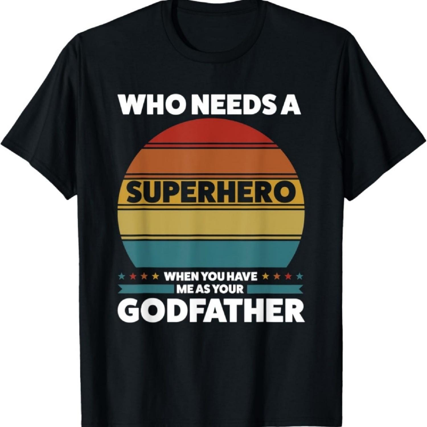 

Mens who needs a superhero godfather godchild T-Shirt XXXXXL чорний