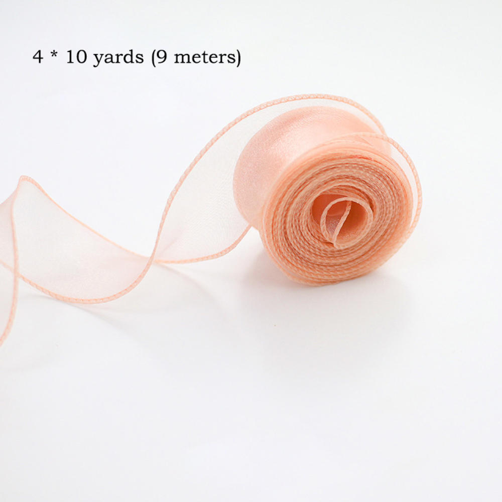 40mm 10Yards/Roll Fishtail Organza Ribbon For DIY Cake Gift Wrapping Decoration Wedding Party Bow Bouquet Wreath Sewing Supplies