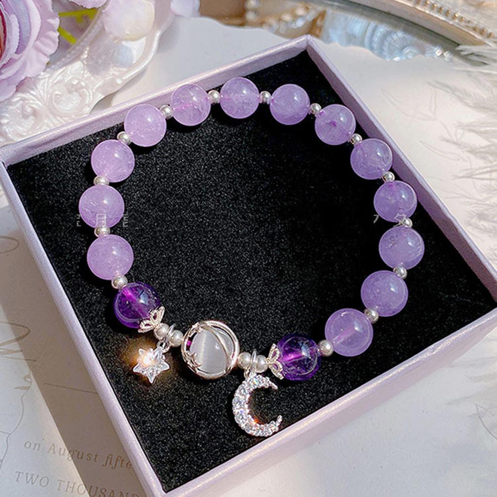 1 Starry Cat's Eye Stone Bracelet For Female Instagram In A Niche Design, New Grey Moonlight Star Moon Crystal Bracelet