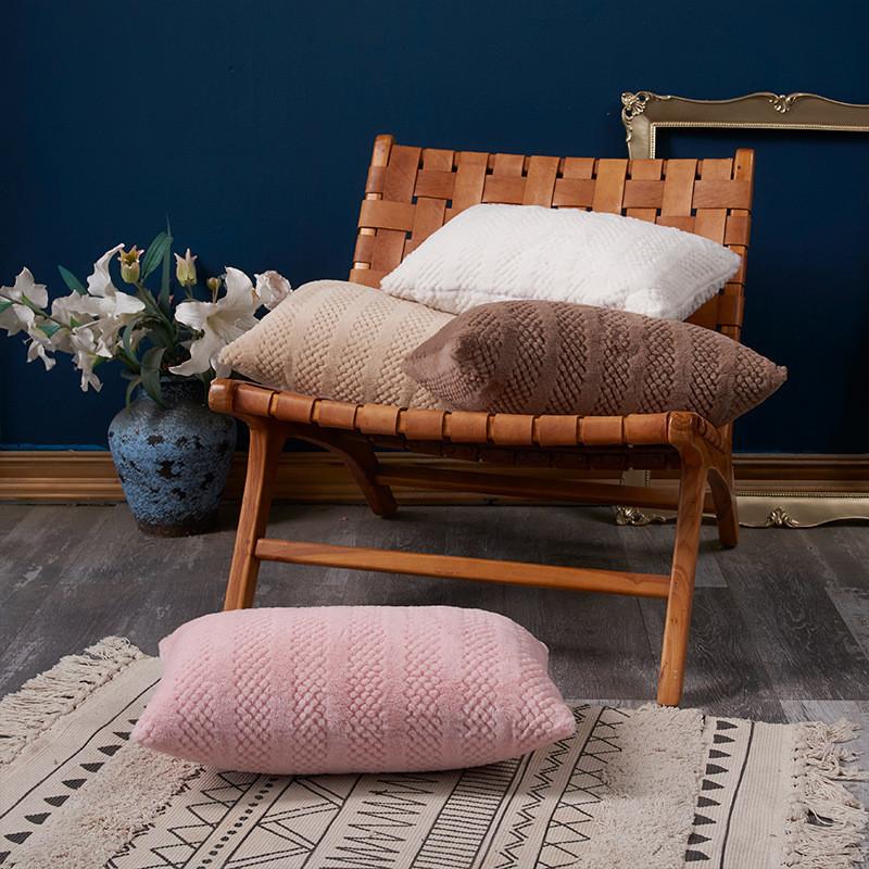 Cover Only Luxurious Plush Faux Rabbit Fur Pillow Cover Soft Cushion Cover For Sofa In Modern Style