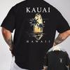 Vintage Kauai Hawaii Surf Print Unisex 100% Baumwolle T-Shirt Lässige Rundhals Kurzarm Oberteile Streetwear T-Shirts
