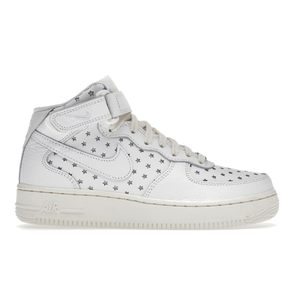Nike Air Force 1 Mid Cut Out Stars Women Sneakers White Summit-White Coconut-Milk DV3451-100