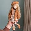1 Set 1/6 Doll  Outfit Kit 30Cm Doll Clothes Pretty Dress Hat Winter Coat Girl Toy Gift Doll Accessory No Shoes And Doll