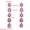Women's Drop Earrings Alloy Inlaid Colored Rhinestones Long Premium Feel Temperament Earrings