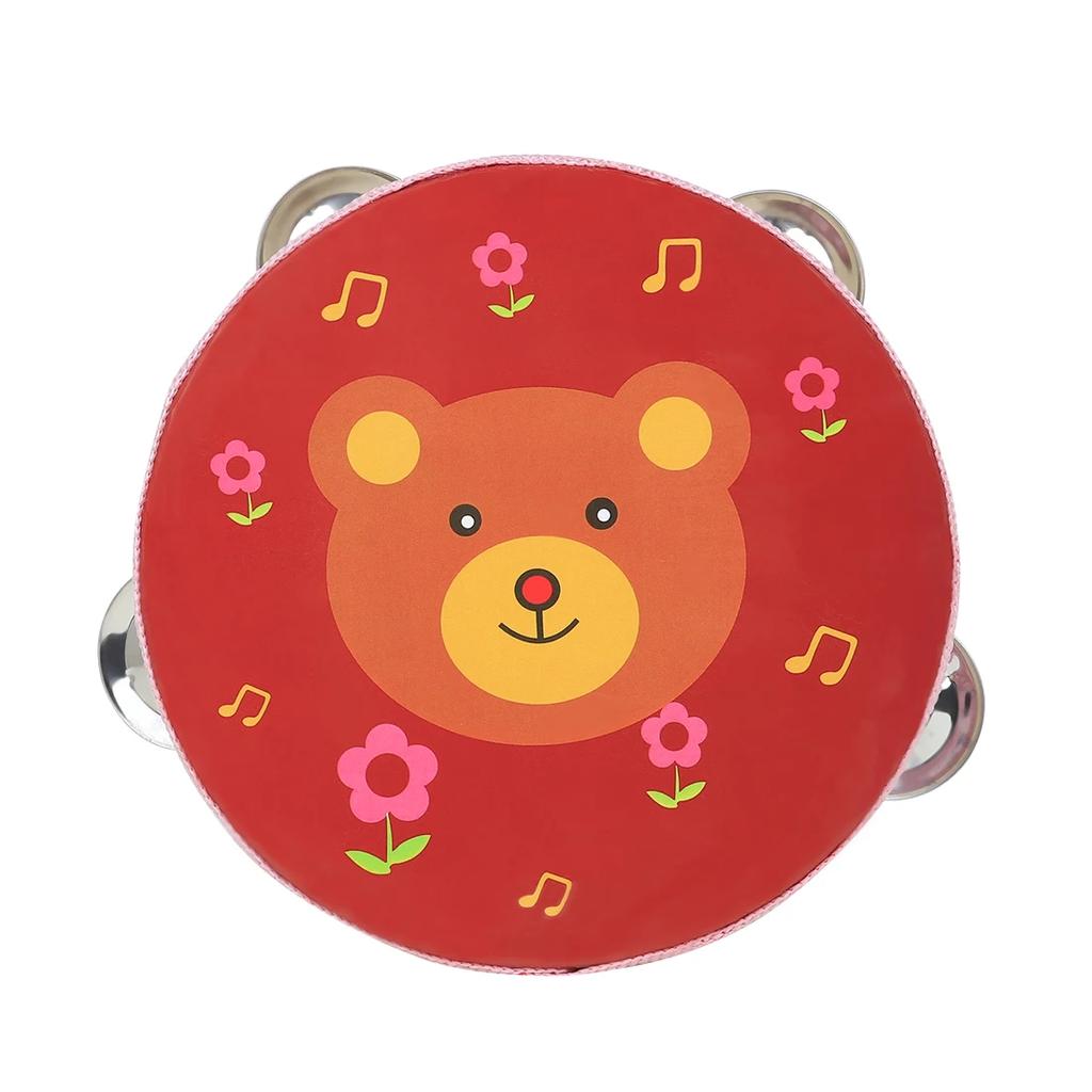 IRIN 6 Inch Children's Tambourine Cartoon Hand Drum For Children's Enlightenment Education Percussion Instruments Tools