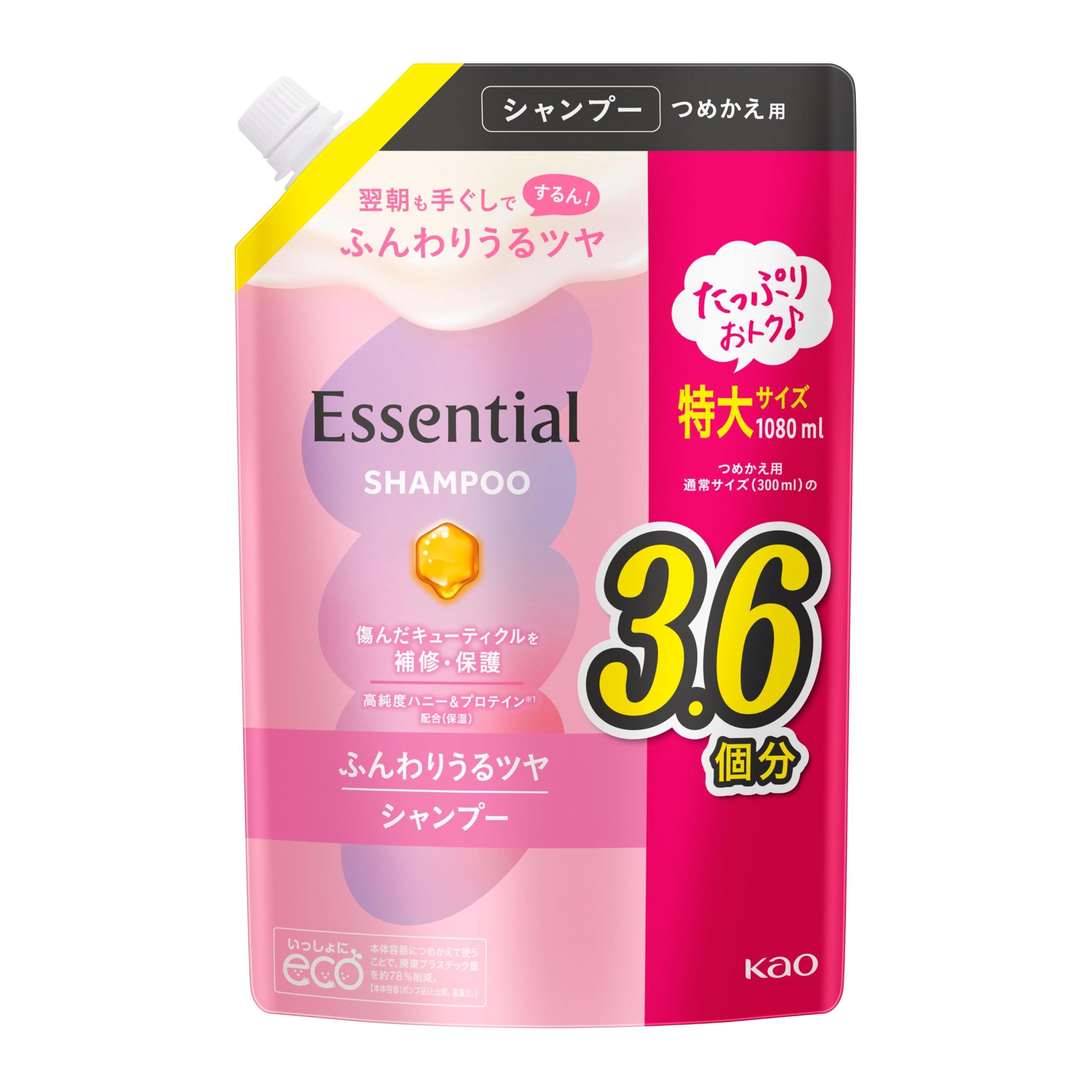 

Essential Soft and Shiny Shampoo Refill 1080ml розовый