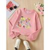 European Sizes Crewneck Sweatshirt for Girls with Bus, Beep, Stop Sign & Cars, Soft Comfy Sportswear for Children & Teens