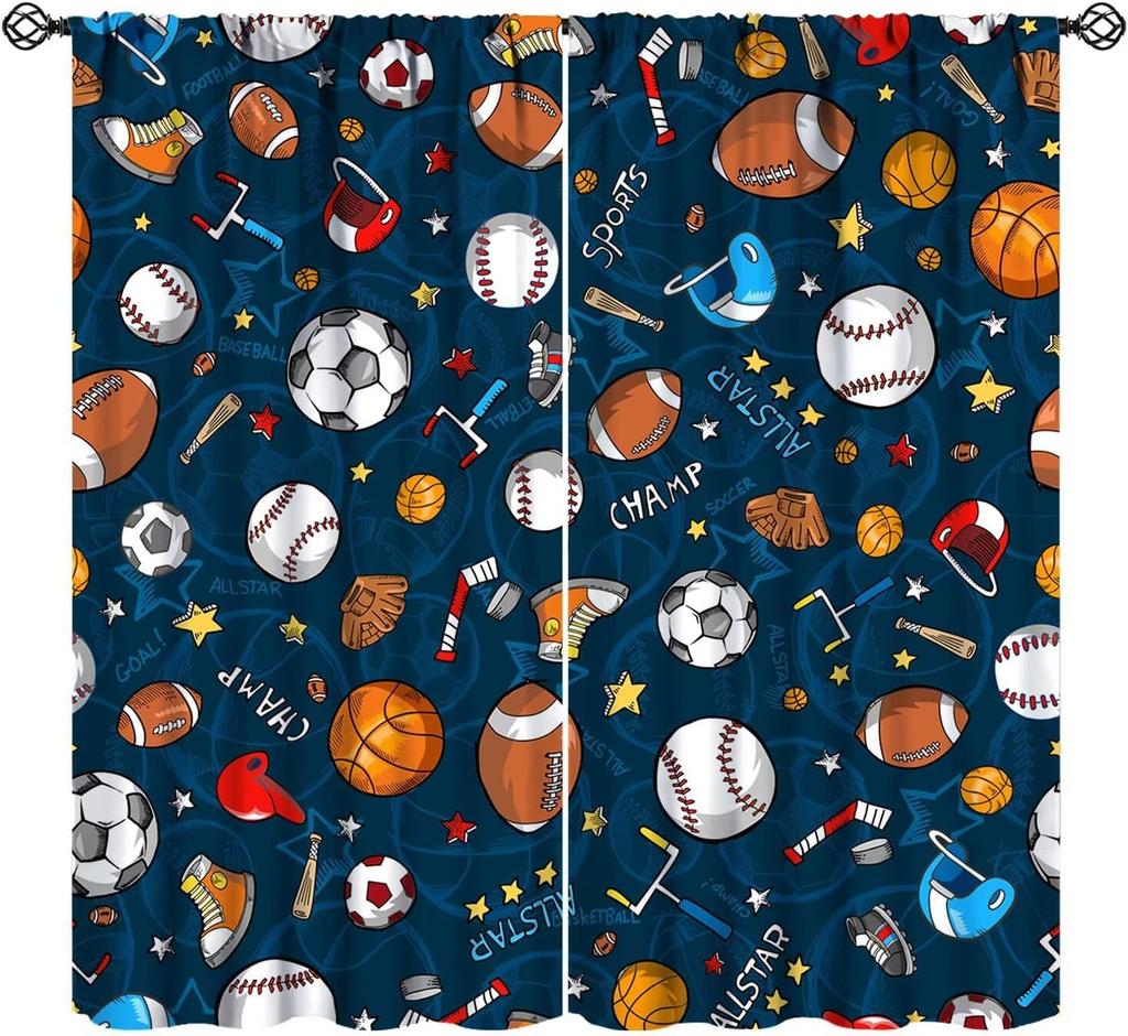 Racing Curtains for Teens Games Room Decor Black White Checkered Flag Art Printed Window Drapes for Kids Bedroom Living Room