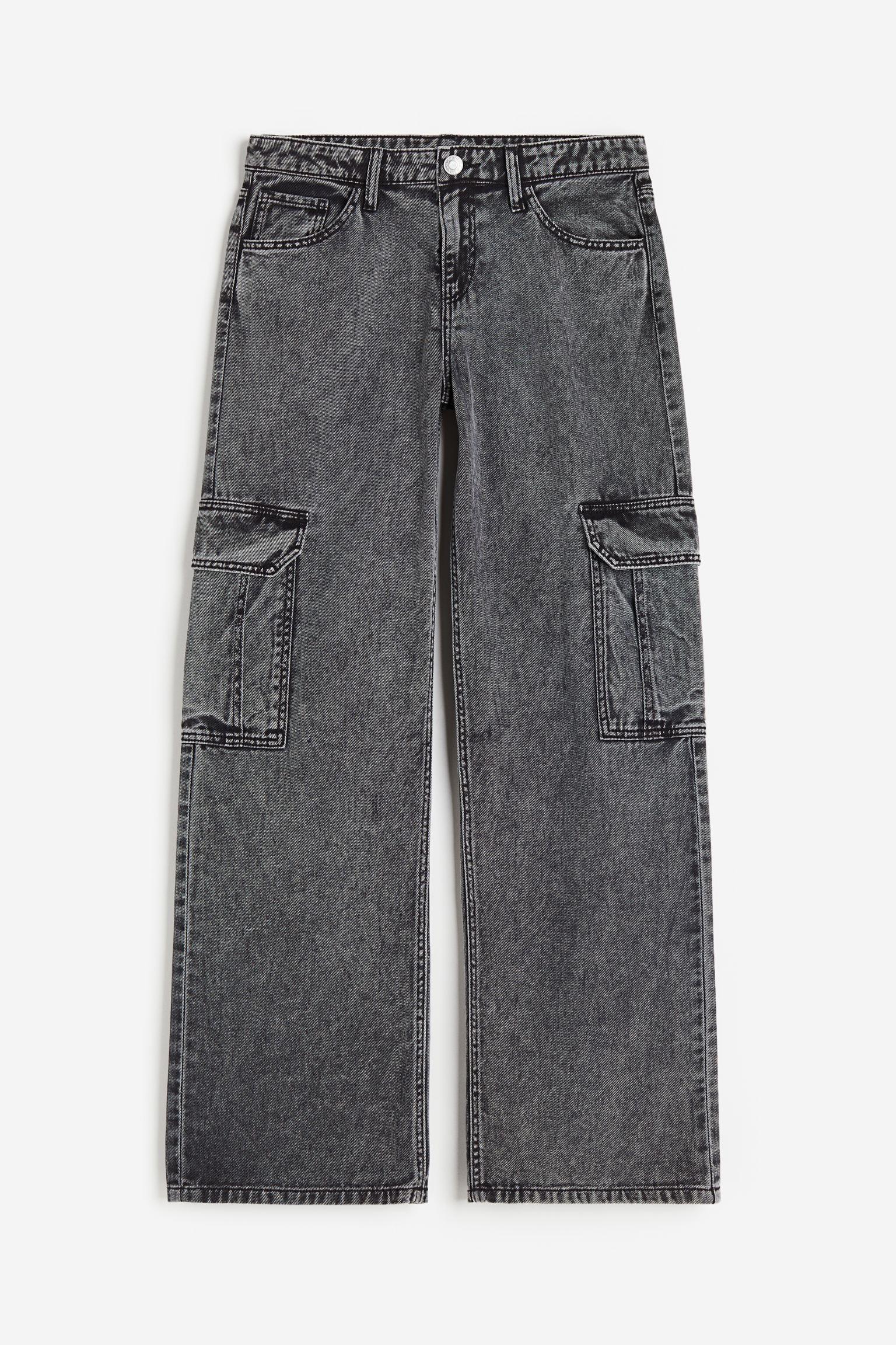 

Wide Leg Low Cargo Trousers
