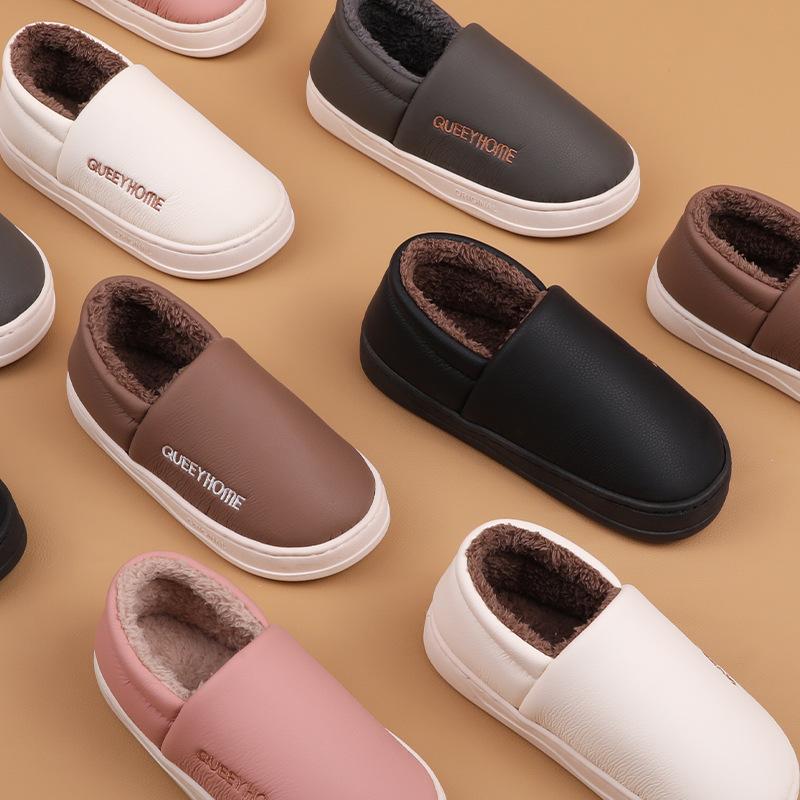 Fashion Waterproof cotton slippers for men anti slip for suitable for home  thick soled cotton slippers for women zapatillas de mujer