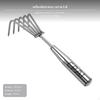 2Tooth Stainless Steel Hand Rake, Ergonomic Garden Tool for Loosening Soil, Weeding, Beach Clamming