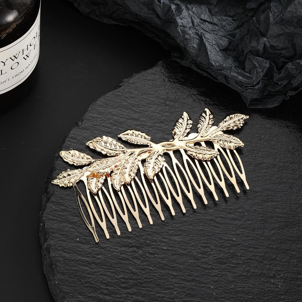 Hair Accessories Fashion Personality Gold Leaf Pearl Headband