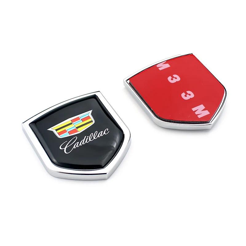 2 Piezas Pegatinas de Ventana de Coche de Aleación Emblema Lateral de Guardabarros para Cadillac Escalade CT4 BLS ATS CTS DTS XLR XTS Deville Seville XT5 CT5