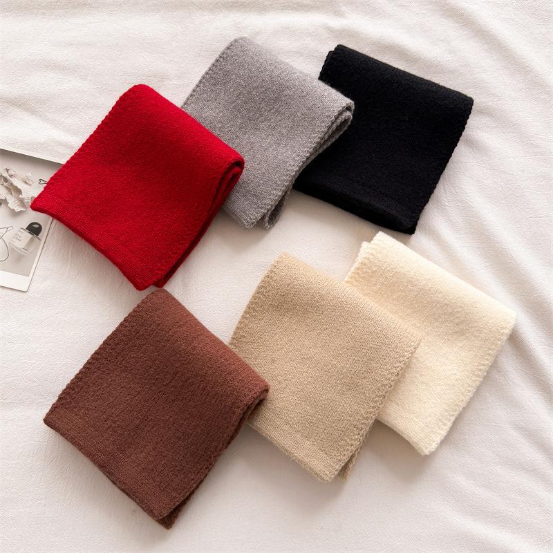 Luxury Neck Warmer Scarf For Women Men Winter Knitting Tassel Pashmina Shawl Faux Cashmere Warps Autumn Warm Elegant Blanket