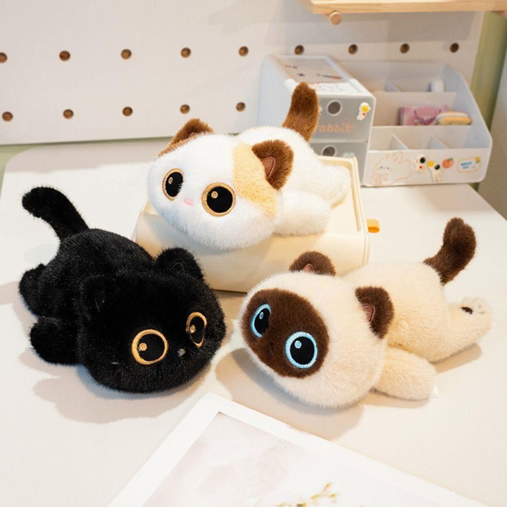 Soft Big Eyes Cat Plush Toy Cute Siamese Cat Plush Doll Simulation Cat Plush Doll Birthday Gift